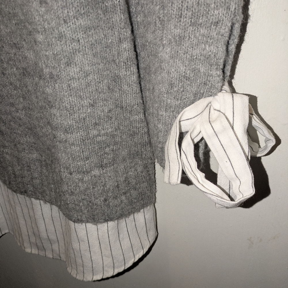 English Factory Gray Women's Sweater Dress 2-fer with Layered Look NWT - Picture 4 of 5
